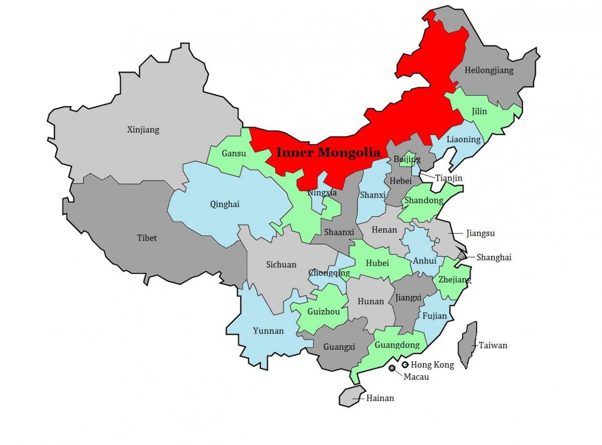 नक्शे के मंगोलिया क्षेत्र