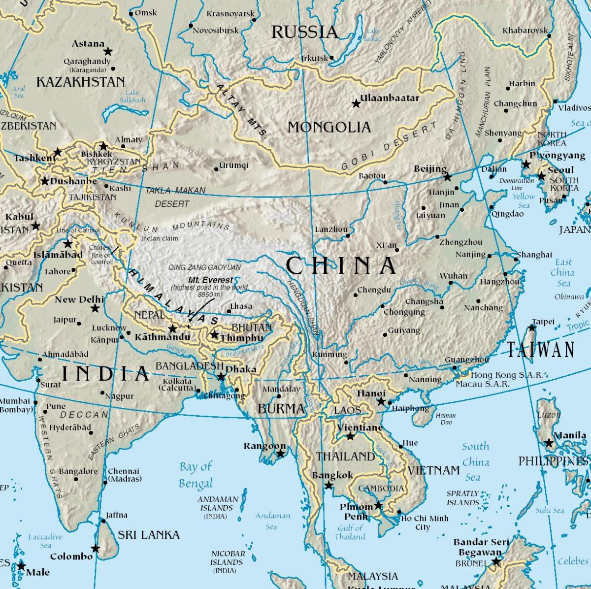 मंगोलियाई पठार नक्शा स्थान