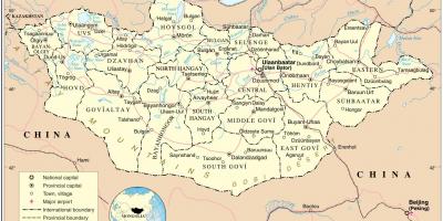 मंगोलिया देश का नक्शा