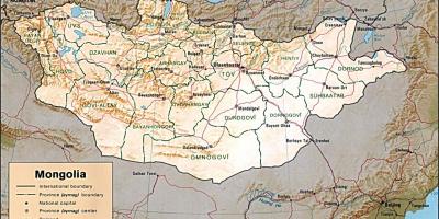 मंगोलिया भौगोलिक मानचित्र