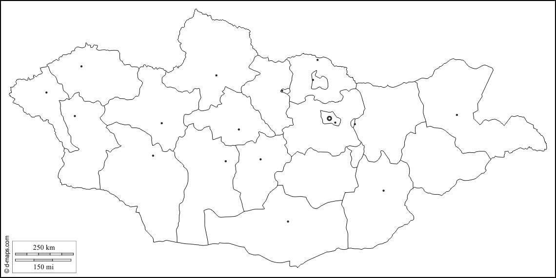 खाली नक्शे के मंगोलिया