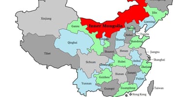 नक्शे के मंगोलिया क्षेत्र